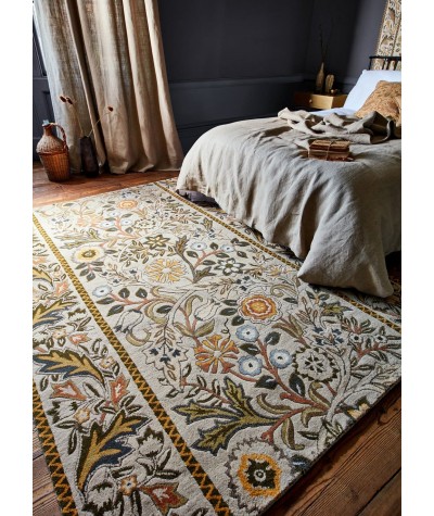 Wilhelmina Linen Mustard Indoor Decorative Floor Mat