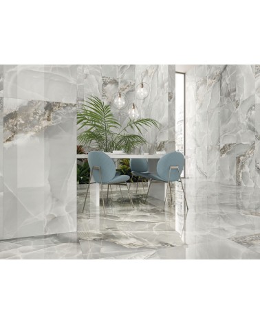 Tile sun & wall AGATE GRAY 60X120 cm polished marble aspect