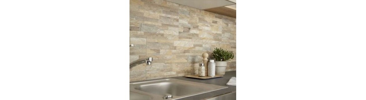 Stone effect wall tiles